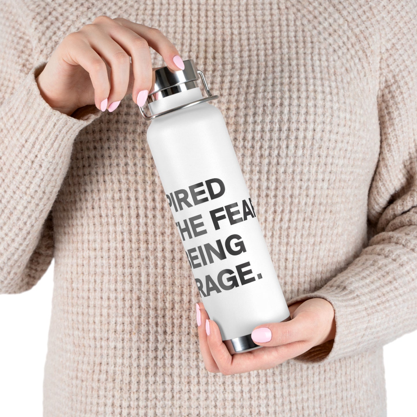 Inspire by the fear of Being Average Copper Vacuum Insulated Bottle, 22oz